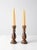 Brown Vintage Wooden Candlestick Holders Pair For Sale - Image 8 of 8