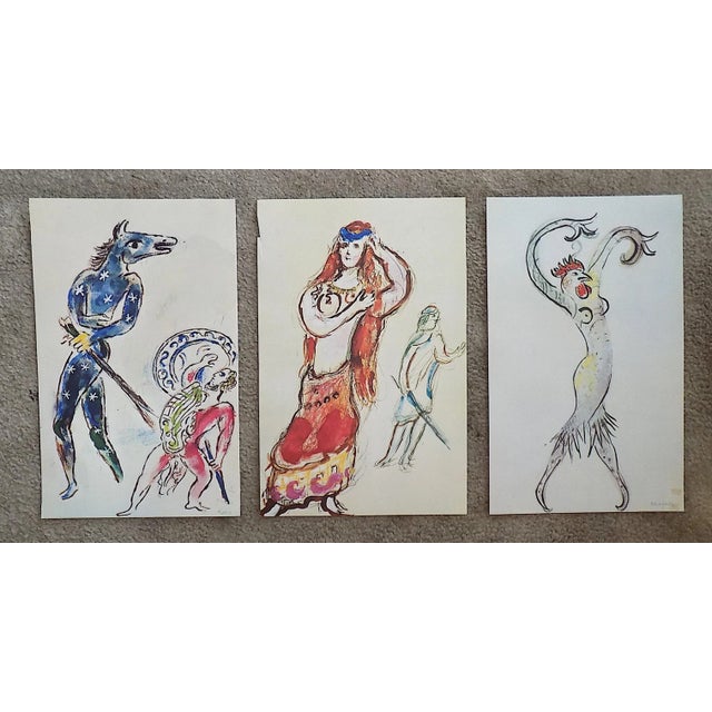 Mid 20th Century Vintage Mid 20th Century Abstract Marc Chagall Lithographs - Set of 3 For Sale - Image 5 of 5