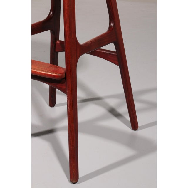 Modern Danish Model Od-61 Bar Stool in Leather and Wood by Erik Buch for Oddense Furniture Factory, 1960 For Sale - Image 12 of 13