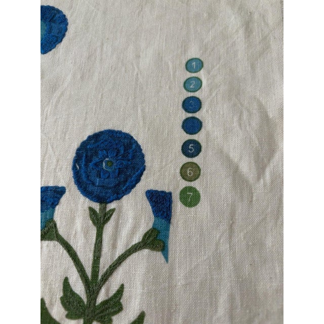 English Schumacher-“Saranda Flower Embroidery “ Linen Fabric – 2 1/2 Yards on Original Bolt For Sale - Image 3 of 5