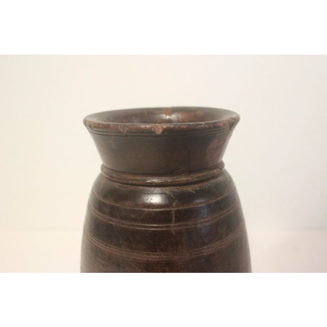 Primitive Wood Vase With Repair For Sale - Image 11 of 11