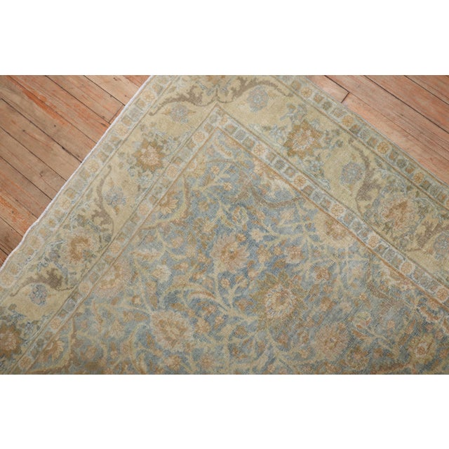 Zabihi Collection Light Blue Antique Persian Tabriz Carpet - 4'5" x 6' For Sale - Image 9 of 11
