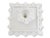 Mid 20th century Westmoreland Ring and Petal Brandywine cake stand in classic white milk glass. The square pedestal form...