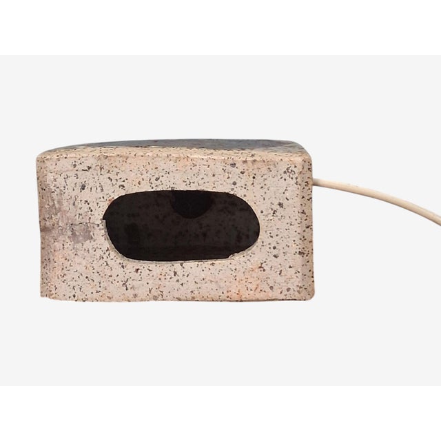 1960s Danish Modern Beige Glazed Ceramic Table Lamp For Sale - Image 11 of 11