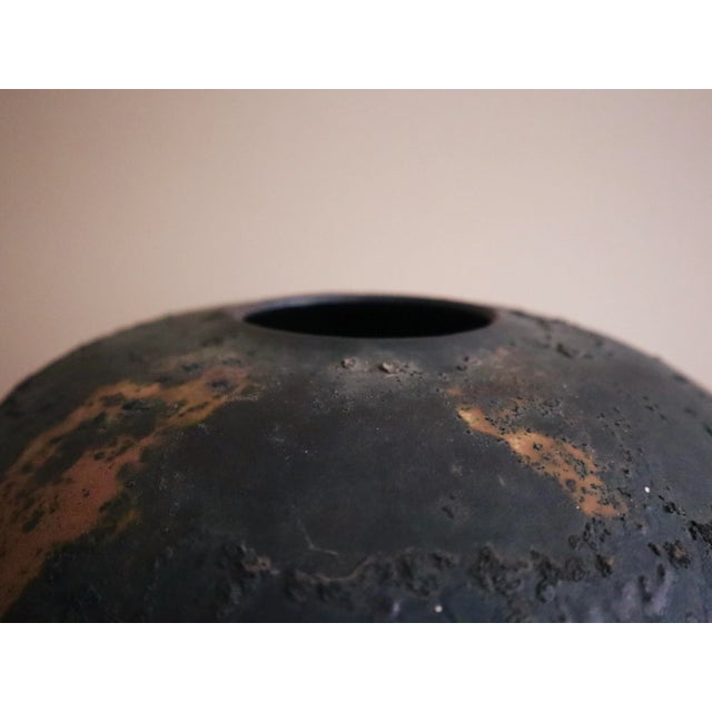 Contemporary Raku Vase by Tony Evans For Sale - Image 3 of 5