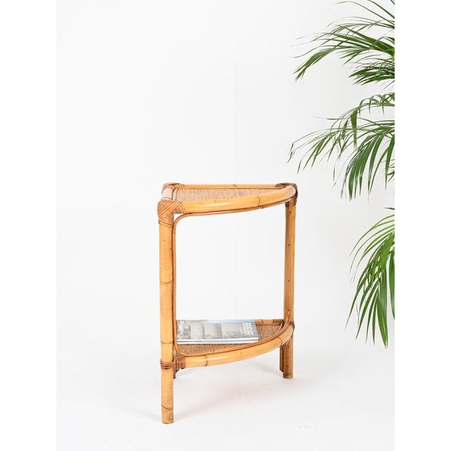 French Riviera Nightstands or Side Tables in Bamboo Rattan, Italy, 1970s, Set of 2 For Sale - Image 6 of 15