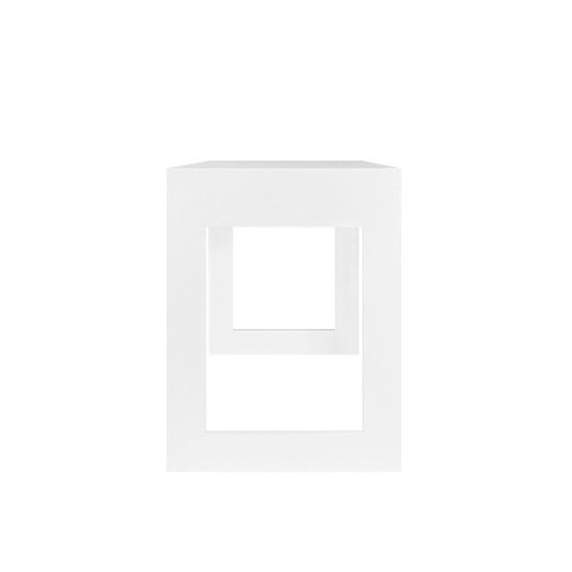 Wood Matthew Izzo Home Larkin Fluted Matte White Lacquer and Brass Writing Desk For Sale - Image 7 of 9