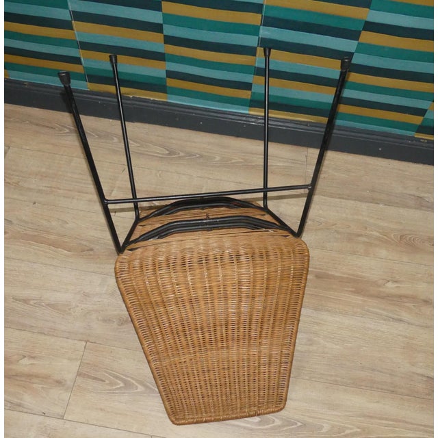Basket Chairs in Rattan and Metal from Gian Franco Legler, 1950s, Set of 2 For Sale - Image 13 of 15