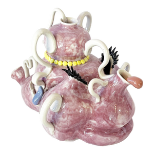 Contemporary Abstract Colorful Pink Porcelain Sculpture by Jeremy Plotkin Wong