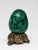 Large & Heavy Sculpted Malachite Egg Specimen Sculpture on Ornate Brass Stand For Sale - Image 4 of 10