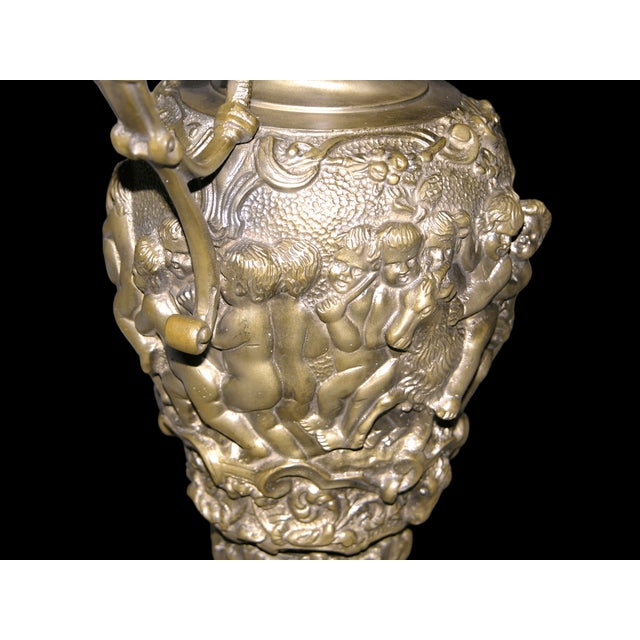 Embossed Bronze Jugs and Basins with Allegorical Scenes by Colleoni of Bergamo, 1890s-1910s, Set of 4 For Sale - Image 11 of 17