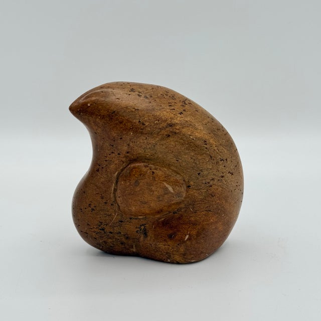 Stone Organic Modern Biomorphic Stone Bird Signed Sculpture, 4” For Sale - Image 7 of 8