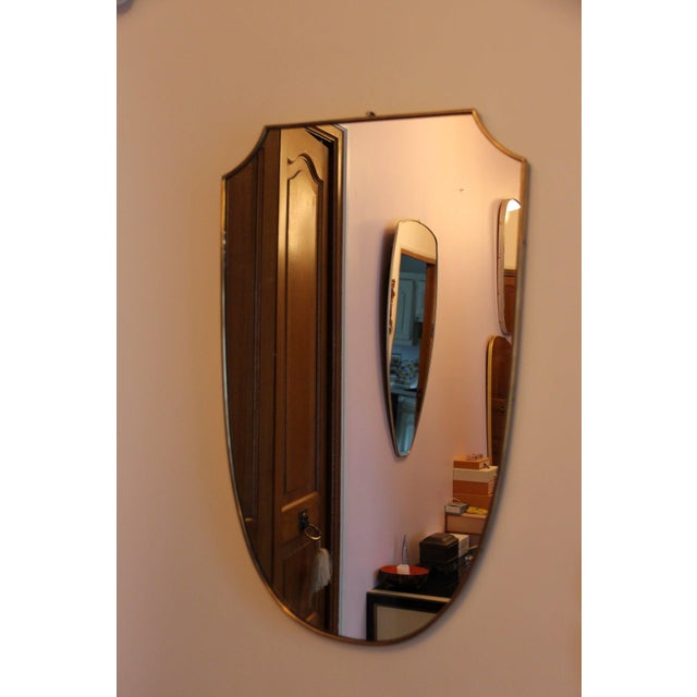 Brass Wall Mirror in the style of Gio Ponti, 1950s For Sale - Image 6 of 18