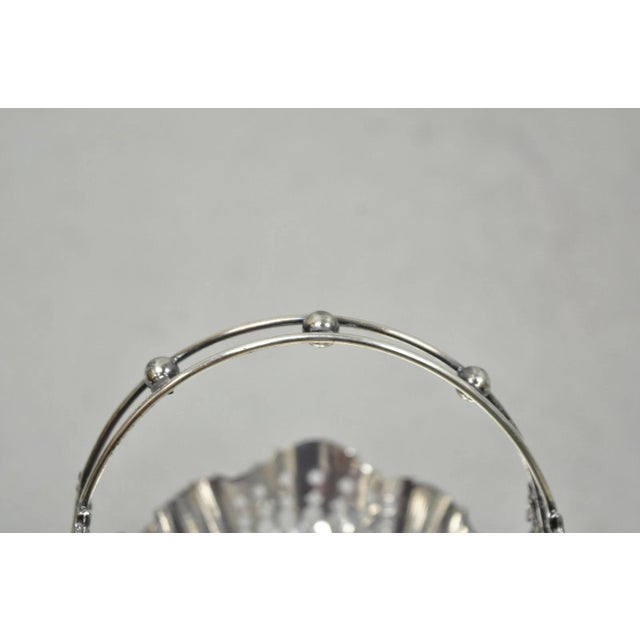 Metal Antique Wallace Bros Victorian Silver Plated Reticulated Small Basket Nut Dish For Sale - Image 7 of 15