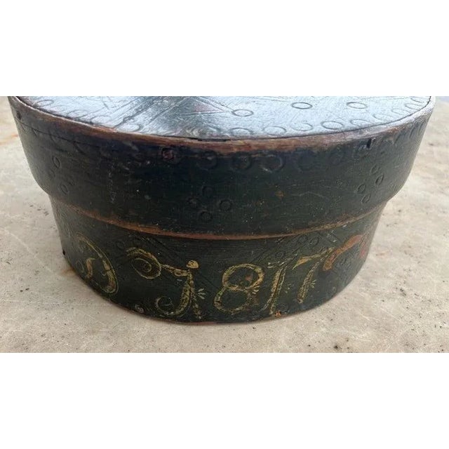 Rustic Original Painted Signed and Dated 1818 Pantry Box For Sale - Image 3 of 6