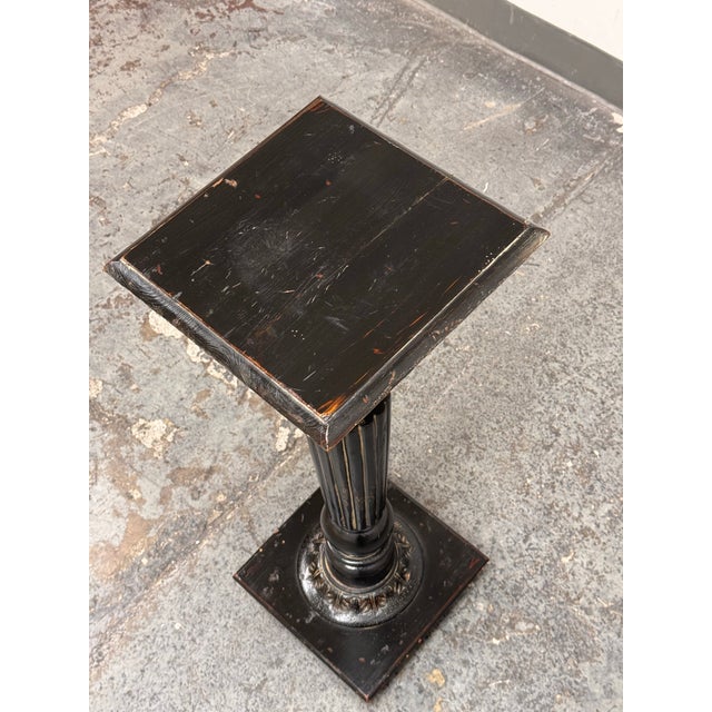 Vintage Wood Distressed Pedestal Table For Sale In San Francisco - Image 6 of 12