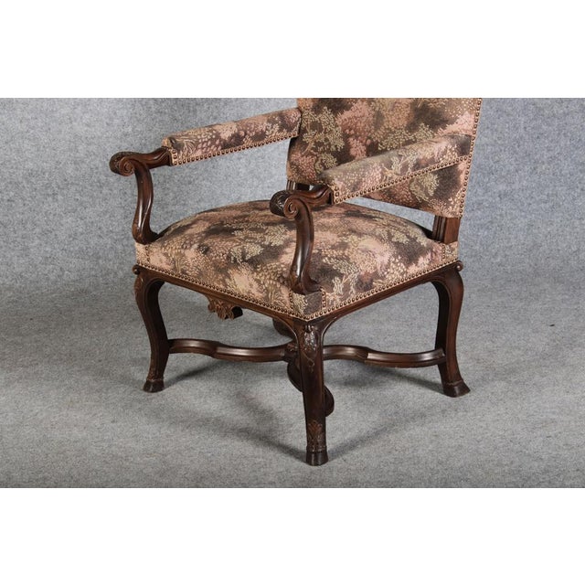 Brown Antique Baroque Chair with Carving, 1880 For Sale - Image 8 of 18