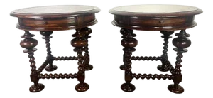 Pair of Leather Top Side Tables by John Richards