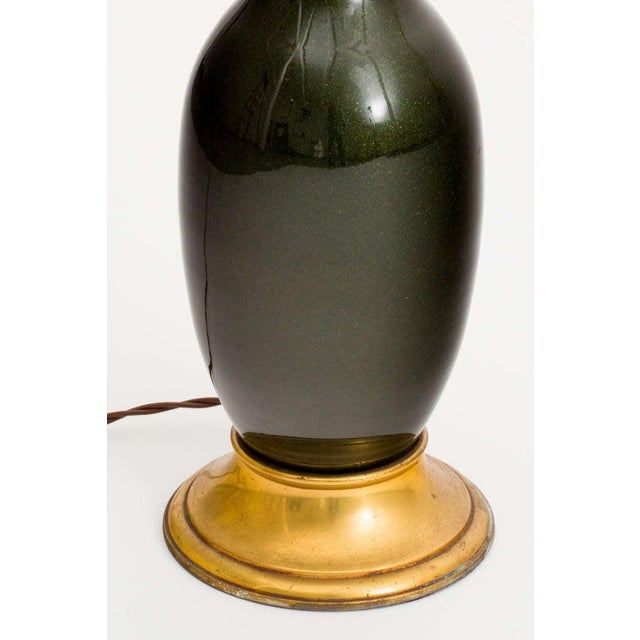 Art Deco Barovier & Toso 1940s Emerald Aventurine Glass Lamp For Sale - Image 3 of 5