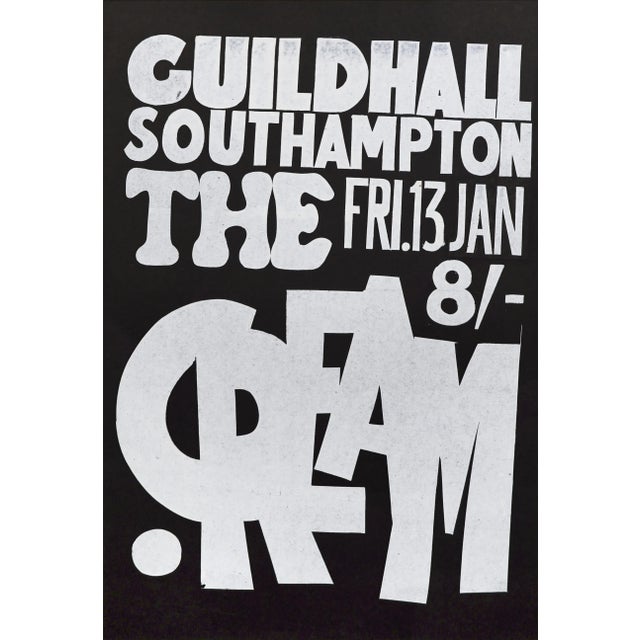 Postmodern Cream Original Vintage UK Concert Poster, Guildhall, Southampton, 1967 For Sale - Image 3 of 3
