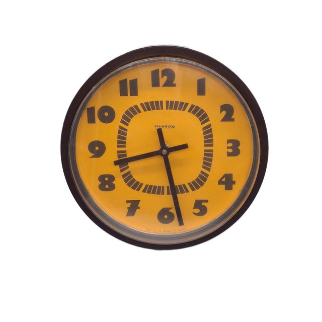 Space Age Style Wall Clock with Orange Dial from Hanson, Ireland, 1970s-1980s For Sale - Image 11 of 11