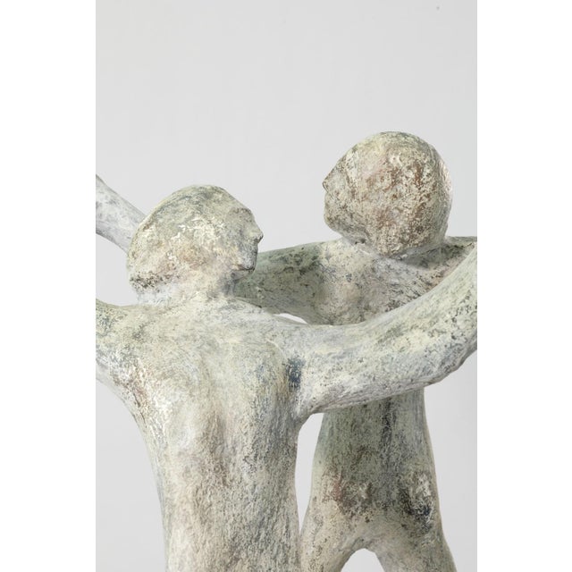 Late 20th Century Modernist Abstract Dancing Figures 35.5” Carved Stone Sculpture 20th Century For Sale - Image 5 of 6