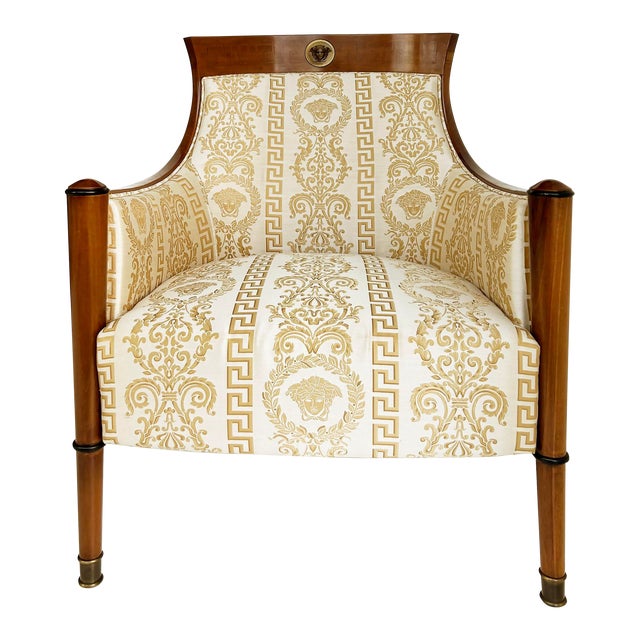 "Elena" Italianate Biedermeier-Style Chair by Gianni Versace Home With Medusa For Sale