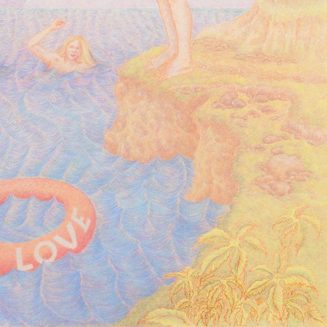 'U. S. S. Love' by Roberta Loach, 1979; Swimming With Mermaids, Merman For Sale In Monterey, CA - Image 6 of 11