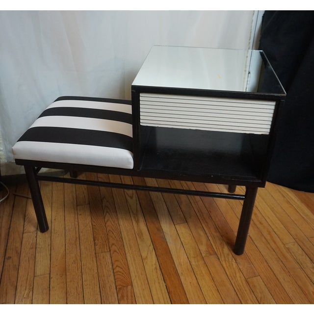 1950s French Raymond Loewy for Mengel Ebonized Telephone Stand For Sale - Image 12 of 13