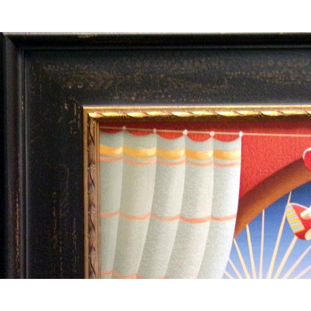 Textile Anton Arkhipov "Blessed" Hand Signed Custom Framed Art For Sale - Image 7 of 7
