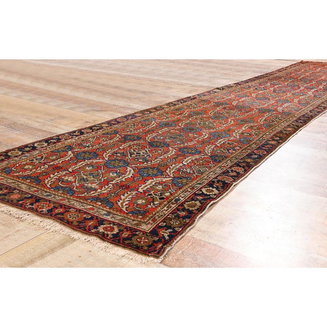 Red Late 19th Century Persian Malayer Rug, 03'04 X 15'09 For Sale - Image 8 of 10