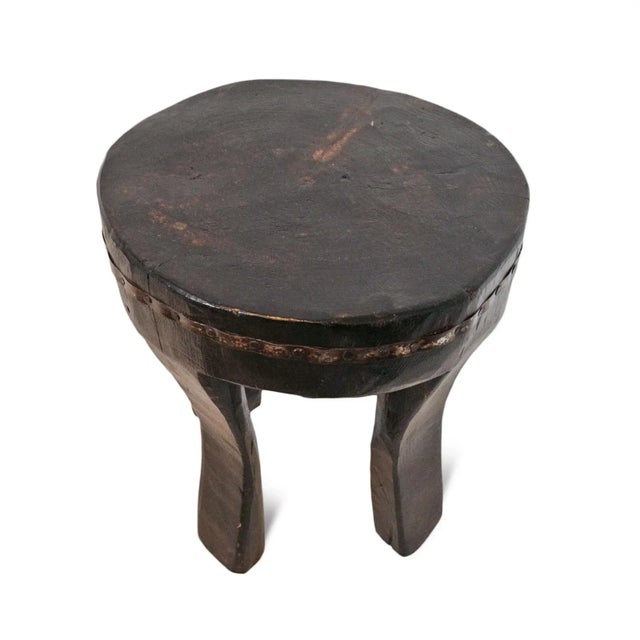 Modern Vintage Naga Wood Stool For Sale - Image 3 of 5