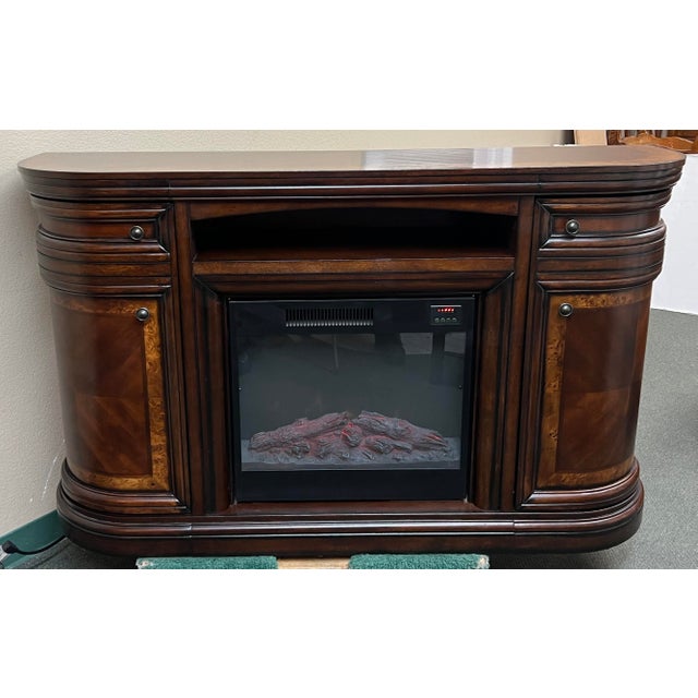 Great World Ltd. Electric Fireplace Media Stand | Chairish