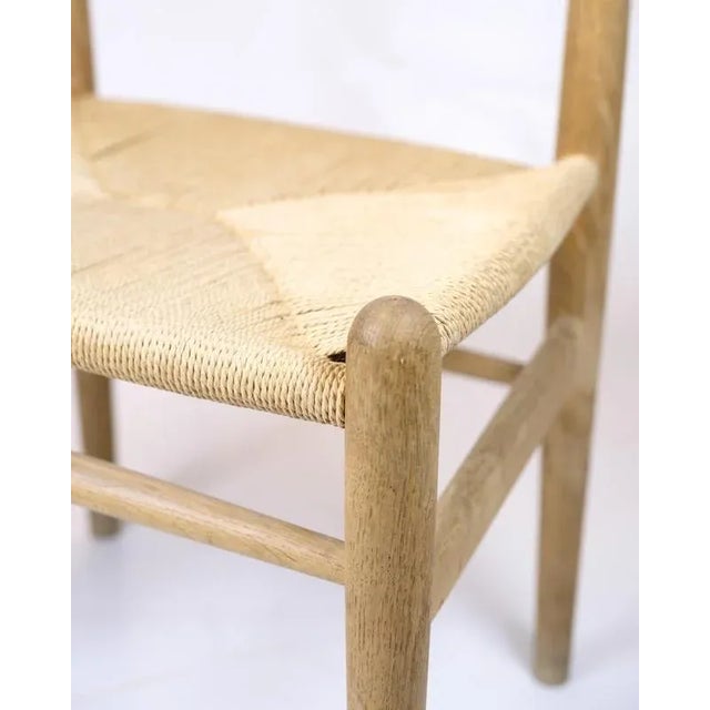 Carl Hansen & Søn Model CH36 Dining Chair in Oak and Paper Wicker by Hans J. Wegner, 1960s For Sale - Image 4 of 11