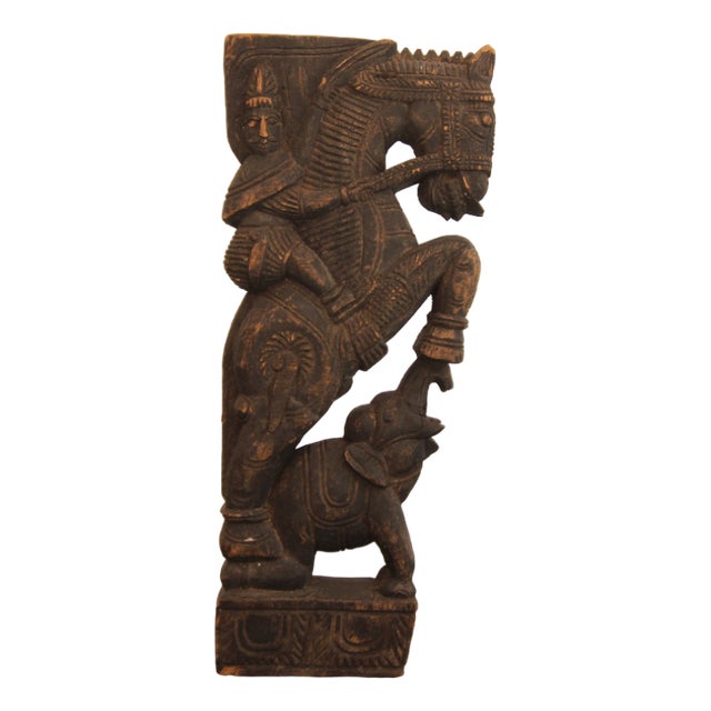 19th Century Indian Carved Wood Object For Sale