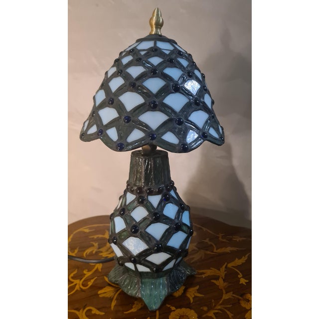 Stained Glass Lamp with Handmade Lead Soldering, 1975 For Sale - Image 6 of 9