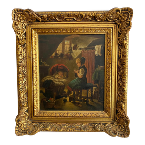 Oil on Canvas Painting, 19th Century Dutch, Framed Reproduction