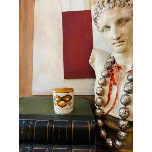 Vintage Palissy Royal Worcester Kalabar storage jar, a charming mid-century piece designed in the distinctive Kalabar...