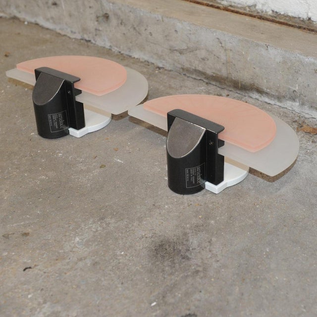Pink Diva Wall Lights from Arteluce, Italy, 1980s, Set of 2 For Sale - Image 4 of 10