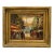 Vintage Paris Street Scene Oil Painting With Eiffel Tower – Impressionist Café Landscape in Gilt Frame For Sale