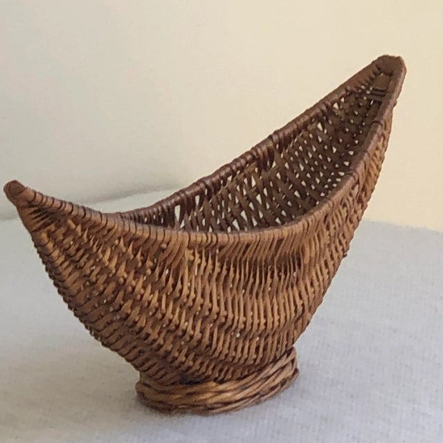 Mid-Century Half Moon Footed Basket For Sale - Image 4 of 13