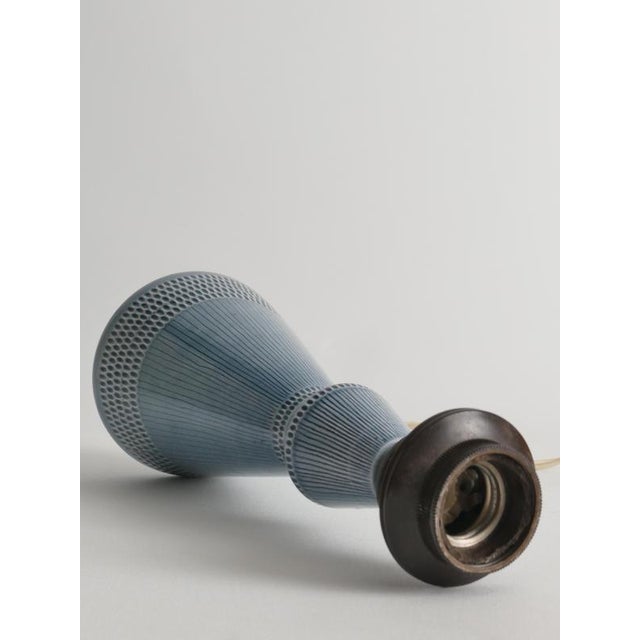 Ceramic Dusty Blue Ceramic Table Lamp from Rörstrand, 1986 For Sale - Image 7 of 12