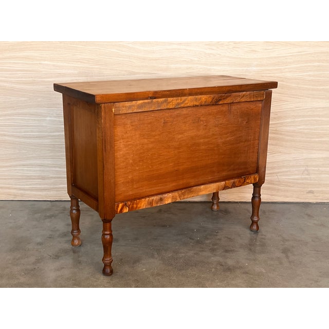 19th Century Catalan Spanish Carved Walnut Console Sofa Table, Three Drawers For Sale - Image 9 of 9