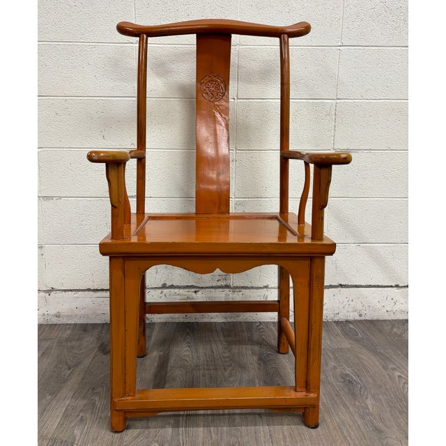 Antique Chinese Ming Style Horseshoe Back Armchair For Sale - Image 4 of 12