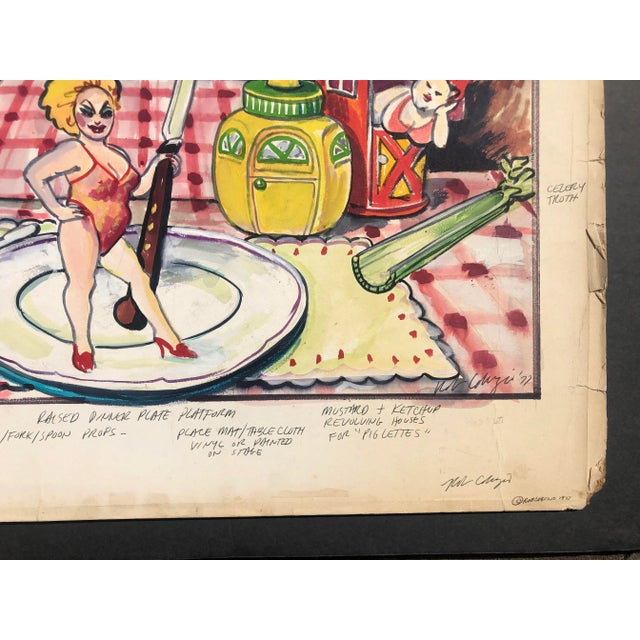 Pop Art 1977 Divine Pork Set Design Painting by Rob Cobuzio For Sale - Image 3 of 7