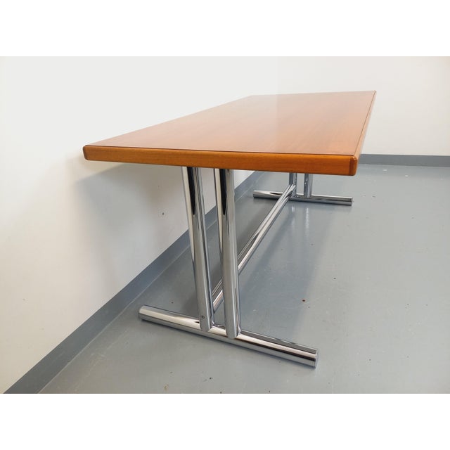 Vintage Desk in Walnut and Chrome Metal, 1970s For Sale - Image 18 of 18