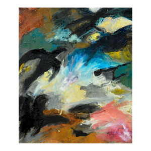 Crows on the Field - Abstract Expressionist Composition in Oil on Canvas by Kristin Cohen