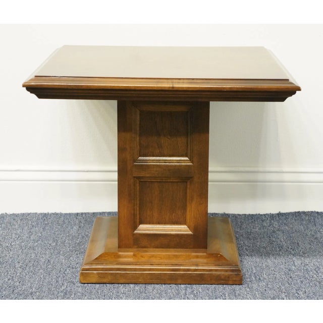 Brown Ethan Allen Classic Manor Solid Maple 20" Square Pedestal Accent End Table 15-8661 For Sale - Image 8 of 11