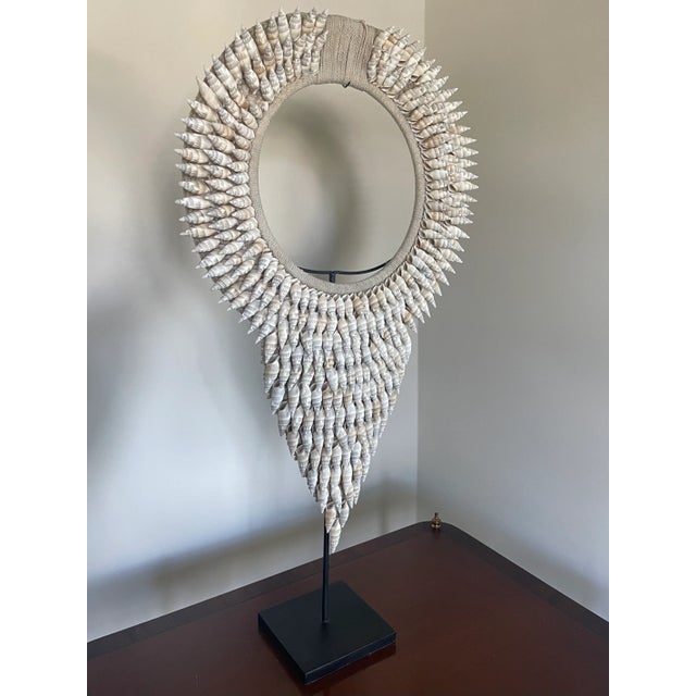 Late 20th Century African Shell Necklace on Stand For Sale - Image 4 of 5
