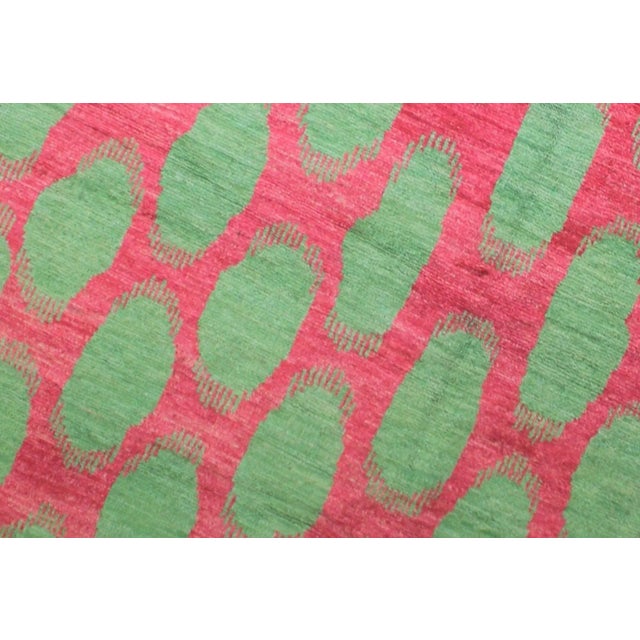 Modern Hand Knotted Wool & Cotton Ikat Rug - 9'7" X 11'11" For Sale - Image 3 of 5